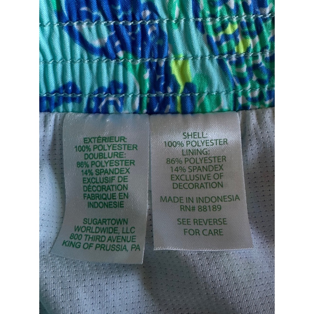 Lilly Pulitzer Luxletic Mermaid Seahorse Print Running Shorts Blue Green XL - Picture 6 of 7